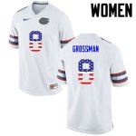 Women's Florida Gators #8 Rex Grossman NCAA Nike White USA Flag Fashion Authentic Stitched College Football Jersey OWA2562ZR